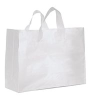 Large Clear Frosted Plastic Gift Bags - Case of 25