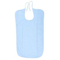 Waterproof Bib,Reusable and Washable Clothing Protector Bib Adjustable can be Machine Cleaned and Dry Cleaned with Optional Crumb Catcher for Adult Senior Elderly(Blue+L)