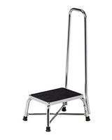 Chrome Bariatrics Step Stool w/Handrail, Weight Capacity 600lbs