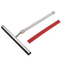 Glass Wiper, Extendable Handle Stainless Steel Window Glass Mirror Cleaner Wiper Squeegee Shower Bathroom Brush