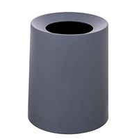 Fityle Trash Can Gallon Hidden Garbage Bag Novelty Sleek Garbage Bin for Office Home Bedroom Bath Kitchen, Modern Wastebasket Plastic Round 8L Gray