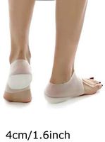 Alapaste 1Pair Height Increase Socks,Insole Increased Silicone Half Pad Heel Sets Invisible Heel Protector Heal Dry Cracked Heels Achilles Tendinitis for Men Women,4cm