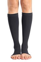 +MD Knee High Compression Socks 23-32mmHg Open-Toe Medical Support Stockings for Swelling, Varicose Veins, Edema, Spider Veins BlackL