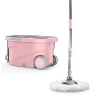 NLFD Profession Rotating Mops, Double Drive Mop Set, Innovative Portable Tri-Fold Telescopic Pull Rod, Adjustable Length and Length for Different People,Save Time and Energy