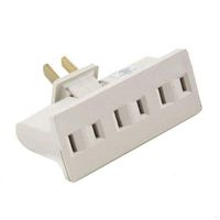 1Pcs Power Strips Heavy Duty 3 Outlet Grounded AC Power 2 Prong Swivel Light Wall Tap Adapter UL Listed Beig for Home Office Desk Kitchen Appliances Receptacles