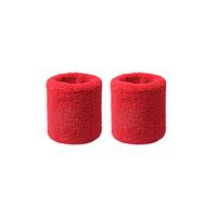 carduran 2Pcs Wristbands Absorb Sweat Towel Wrist Protector for Sports Strength Training Red