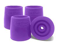 Top Glides Steel-Reinforced Walker, Commode, and Bath Bench Replacement Rubber Tips, Purple, 1 1/8" (Pack of 4) …