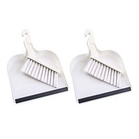 IMIKEYA Tiny Dust Pan and Brush Set, 2 Set of Mini Hand Broom and Dustpan Set for Sofa Desk Keyboard Car