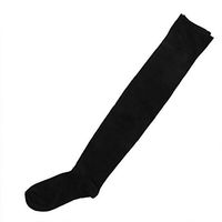 Colorido Women's Solid Color Over the Knee Cotton Blend Stockings Thigh Highs Socks size One Size Fits Most (Black)