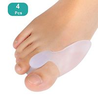Gel Toe Stretcher and Toe Separator for Bunion Corrrector, Hallux Valgus, Hammer Toe, Foot Straightener Spacer for Women and Men, 4 Pcs