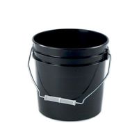 2 Gallon Black Plastic Pail - Top OD 9.60", Bottom OD 8.14", Hgt. 9.50". (6 Pails)