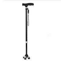 crutch LPY-Aluminum with a Light Cane for The Elderly Four-Legged Walking Stick Old Stick Anti-Skid Ultra-Light Telescopic, A