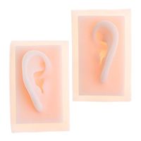 Baoblaze 1 Pair Human Ear Model Life Size Soft Silicone Ear Acupuncture Practice Model