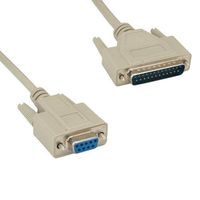 Kentek 1 Feet FT DB9 Female to DB25 Male Serial RS-232 Cable Adapter Cord at Modem 28 AWG F/M Molded D-SUB 9 to 25 Pin for PC Mac Serial Device