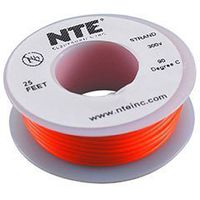 NTE Electronics WH24-03-25 Hook Up Wire, Stranded, Type 24 Gauge, 25' Length, Orange