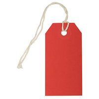 JAM PAPER Gift Tags with String - Small - 3 1/4 x 1 5/8 - Red - Box of 100