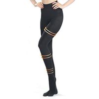 MEILYLA 20-30 mmHg Gradient Compression Stockings Pantyhose Therapeutic Firm Support Closed Toe Black XL