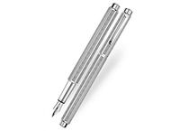 Caran D'ache Ecridor Chevron Silver Plated/Rhodium Coat Fine Point Fountain Pen - CA-958276