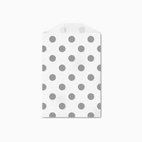 25 Gray Polka Dot Little Bitty Bags 2.75 X 4 Inches