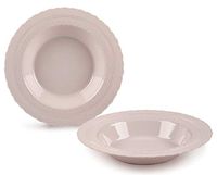 " OCCASIONS" 60 Bowls Pack, Extra Heavyweight Vintage Wedding Party Disposable Bowls (14oz Soup Bowl, Chateau in Blush/Dusty Rose Pink)
