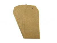 50 Pack - CleverDelights Large Kraft Price Tags - 3.5" x 1.5" inch
