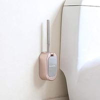 NszzJixo9 Wall-Mounted Toilet Brush and Holder Set Stainless Steel Bathroom Toilet Brush Toilet Brush Set Easy to Install Toilet Brush & Holder for Bathroom (Rose Gold)