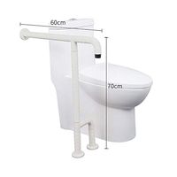 Toilet Safety Rail Safety Auxiliary Armrests Flip-Up Screw-in Bathroom Grab Bar with Textured Grip, Stainless(White, Yellow) 60x70cm (Color : White, Size : 60x70cm)