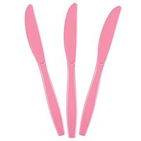 JF World New Pink Premium Plastic Knives 48ct