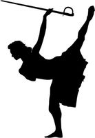 Ranger Products Sabre Twirler 002 Color Guard Car Decal Window Sticker (White Color Decal) - Die Cut Decal Bumper Sticker for Windows, Cars, Trucks, Laptops, Etc.