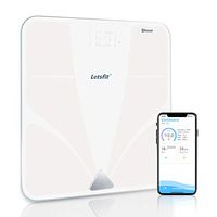 Bluetooth Body Fat Scale, Letsfit Smart Wireless Digital Bathroom Weight Scale, Body Composition Analyzer, Free APP for Body Weight, Fat, Water, BMI, Muscle, Bone, 400lb …