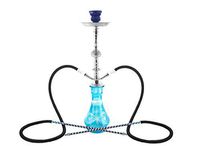 2 hose 20" Blue Hookah shisha nargila bar narguile nargile glass vase smoking