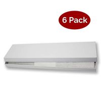 2 Piece White Glossy Tie Gift Box with Tissue Wrap | 14”L x 3.75”W x 0.75”D | for Mens Ties, Socks, or Gloves | 6 Pack