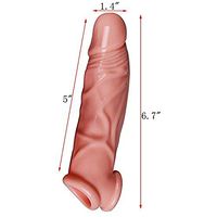 Flesh 6.7inch Wearable Male Rod Extension Enhancer Sheath Girth Extender Sleeve for Men-