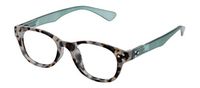 Peepers by PeeperSpecs Show Stopper Rectangular Reading Glasses, Gray Tortoise/Green, 45 mm, +1.50
