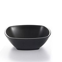 donfohy Matte black four areas bowls, rice porridge, soup, impact washable, home artificial porcelain tableware soup bowl, soup, rice,