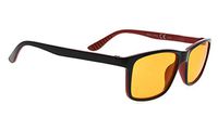 Blue Light Blocking Reading Glasses Men Women - Dark Orange Tinted Filter Lens Readers - Sleep Better Computer Reading Eyeglasses (Black Red，+0.75)