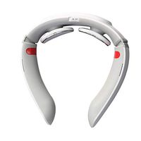 Multifunctional Cervical Vertebra Massager Neck Massage Instrument Intelligent Voice (Chinese) Neck Massager with Heat (Color : White)