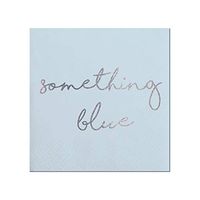 Slant Something Blue Blue Foil 10 x 10 Paper Disposable Beverage Napkins Pack of 20