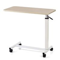 JOEPET Overbed Table with Castors, Adjustable Height and Angle Medical Over Bed Tray Table, Portable and Sturdy Laptop Desk, Fully Adjustable Bed and Chair Table