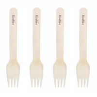 Dress My Cupcake Natural Wood Candy 100-Pack Buffet Forks DIY Kit, Kosher, Grey