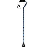 PCP Offset Handle Foam Grip Adjustable Cane, Blue Peacock Pattern