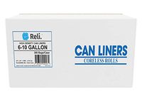 Reli. 6-10 Gallon Trash Bags (300 Count) Clear Garbage Bags 8 Gallon, 9 Gallon Compatible - Office Trash Can Liners/Garbage Bag (6 Gal - 10 Gal Capacity), Clear