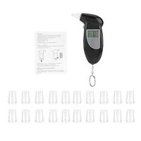 Duokon Digital LCD Screen Alcohol Breath Tester Portable Keychain Breath Analyzer With 10/20/50/pcs Mouthpieces(20pcs Mouthpiece)