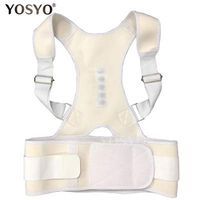 Waist Support Belt Posture Corrector Magnetic Therapy Brace Shoulder Back Support Belt for Men Women Braces & Supports Belt Shoulder Posture Lumbar Support (Color : White, Size : M)