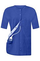 Blue Breast Cancer Recovery Tee with Internal Drain Management Pockets, 2X-Large