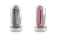 Collapsible Silicone Straws Drinking Reusable | Foldable Silicone Straws with Tight Seal Case and Bristle Cleaning Brush | Food-Grade Silicone BPA-Free and FDA Approved (Pink, Grey) 2-pack