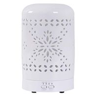 Altrasonic Diffuser for Essential Oil, White Ceramic Aromatherapy Diffuser with 4 Timer&7 Color Changing Light, Cool Mist Humidifier for Home Office Bedroom, BPA-Free（Snowflake）