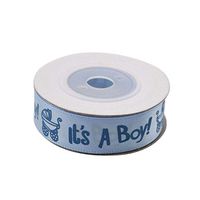 1 Roll 10Yards It is A Boy Girl Printed Ribbon Baby Shower Christening Satin Ribbon Gift Packing DIY Crafts Christmas Ribbons,Blue