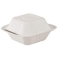 EHL-66 Empress Earth Hinged Container Molded Fiber 6" X 6" X 3" Natural 4/125, 500 per case