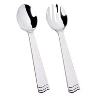 TigerChef Silver Heavy Duty Disposable Plastic Set Of 12 Serving Utensils 6 Serving Spoons 6 Serving Forks (Utensil Set, Silver)